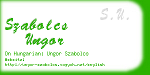 szabolcs ungor business card